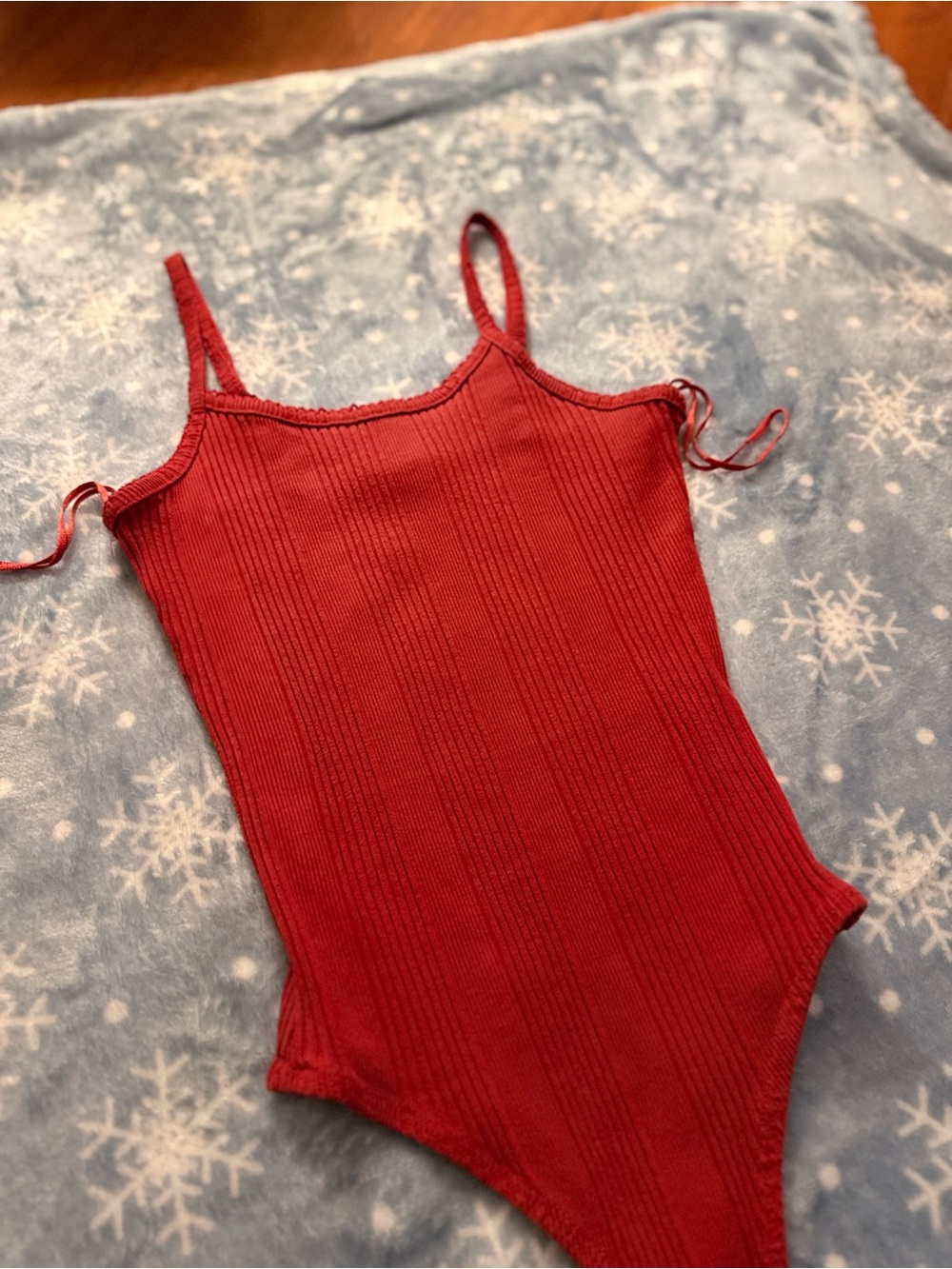 Red Ribbed Girls' One-Piece Bodysuit - Kids
